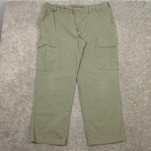 Duluth Pants Mens 44x32 Green Flex Fire Hose Realxed Fit Cargo Work Pant Utility
